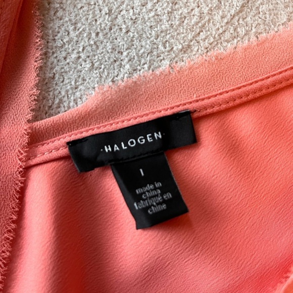 NWOT Halogen Coral V-Neck Sleeveless Blouse - Picture 4 of 11